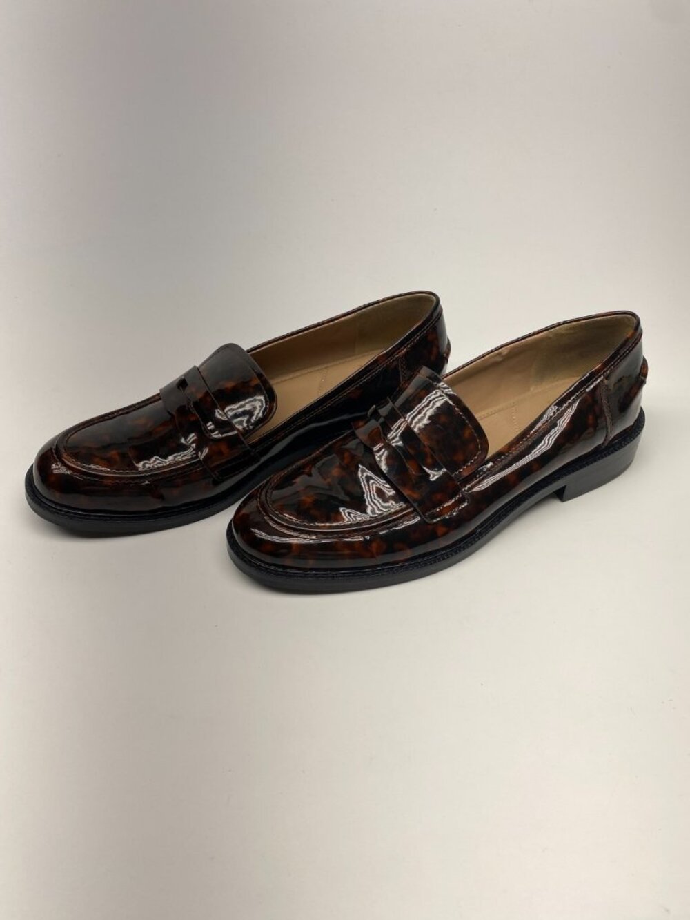 Sam Edelman Womens Colin Brown Slip On Patent Leather Loafer Shoe Sz 10